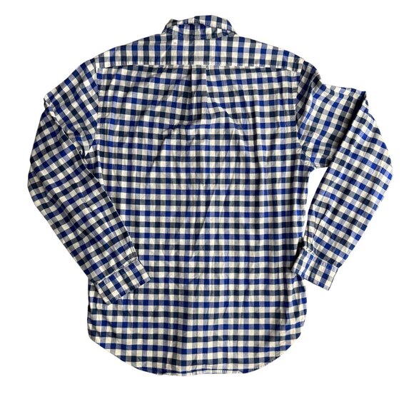 Ralph Lauren Button Up Oxford Shirt Men XL Slim Fit Blue Gingham Flesh Pony Logo - Picture 6 of 7